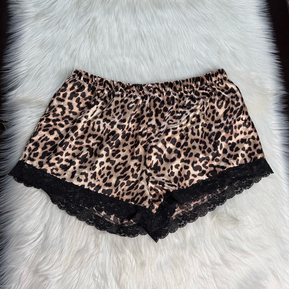 Leopard Print Satin PJ Cami Shorts Set - Picture 6 of 7